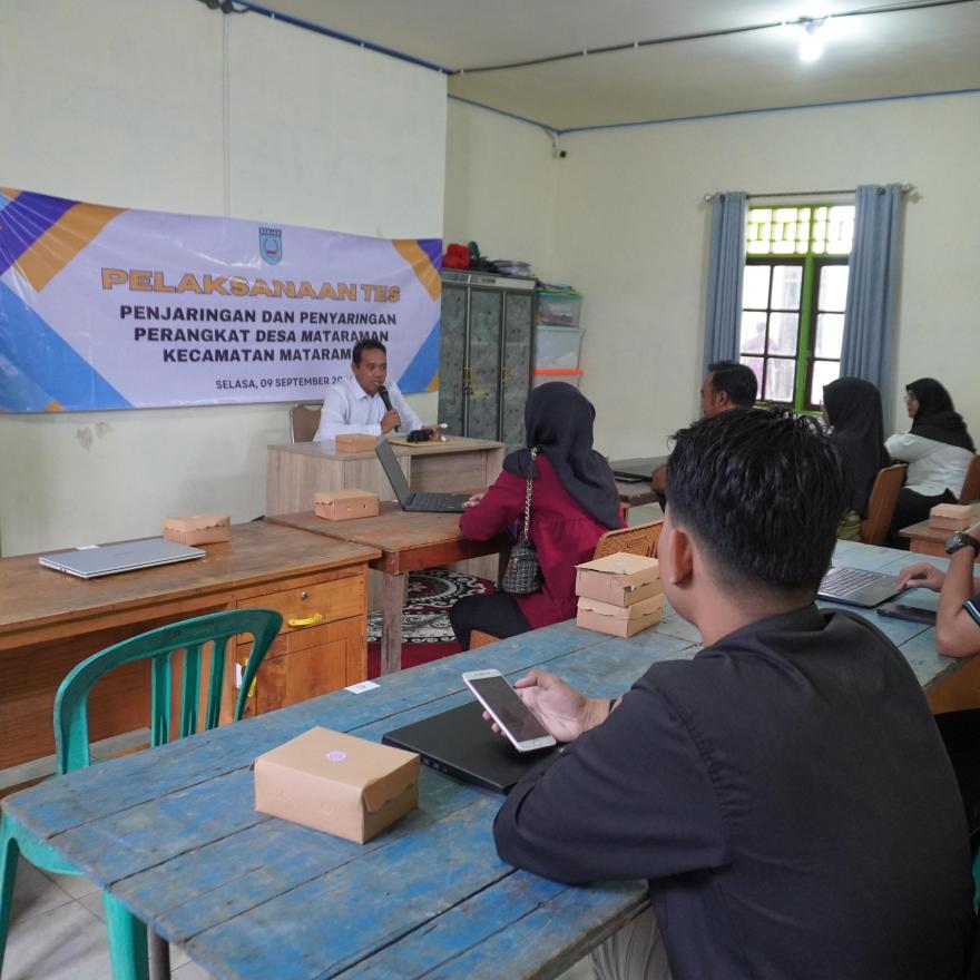Pelaksanaan Tes Penjaringan dan Penyaringan Perangkat Desa Mataraman